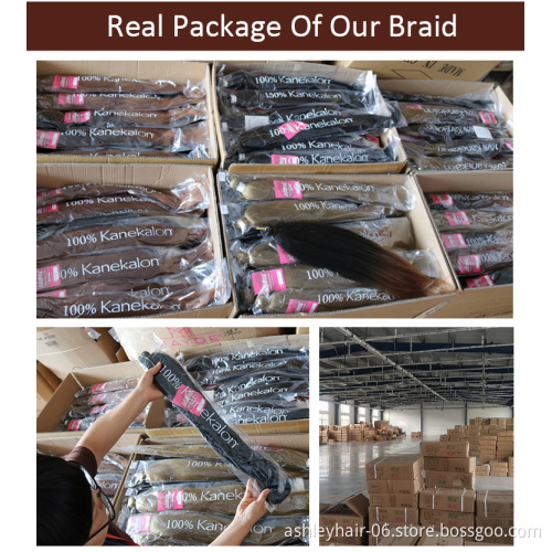 100% Kanekalon Private label Pre-Stretach Prestretched Pre Stretched Braid Braiding Hair Wholesale Synthetic Hair Extension